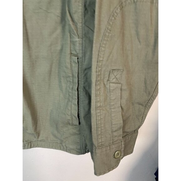 LL Bean Slightly Fitted Green Shacket Shirt Jacket Men XL Ripstop Military Light - Picture 13 of 16